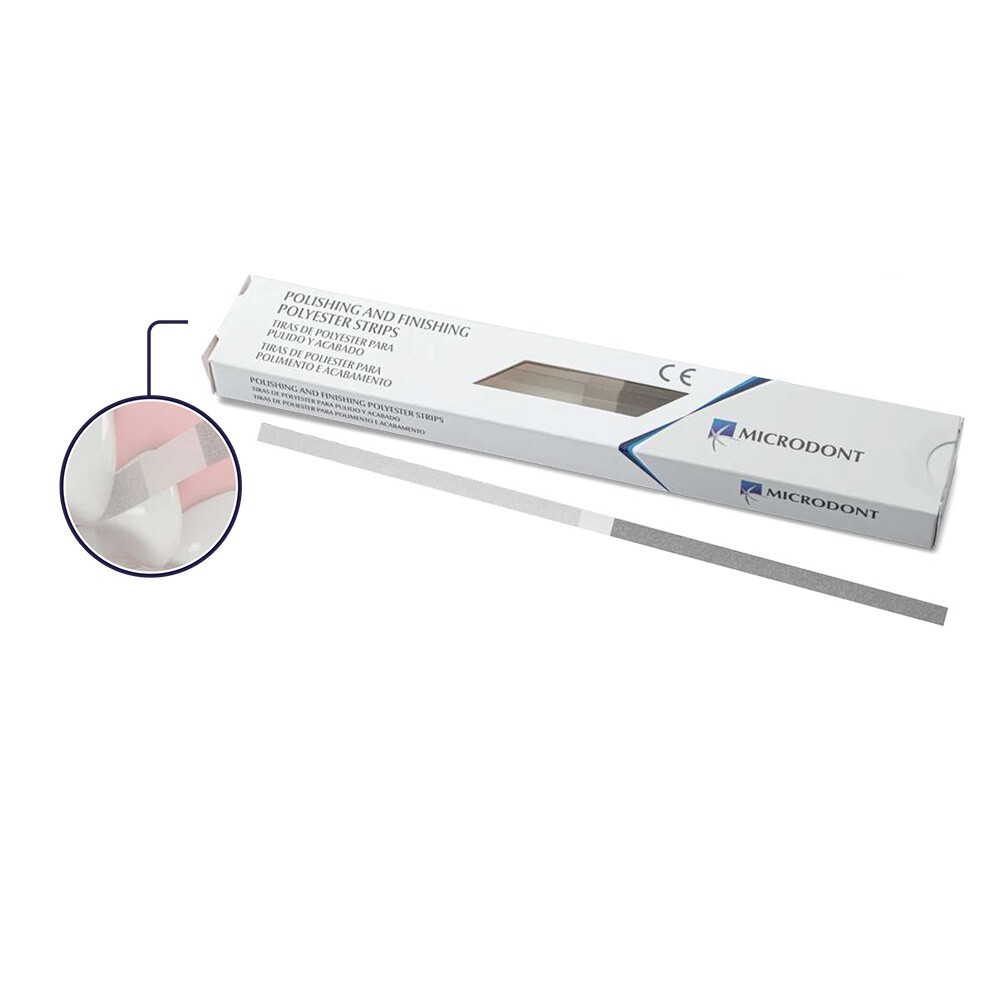 Microdont Dental Polishing Strips Polyester 6.0 mm Medium/Fine 100 per Box