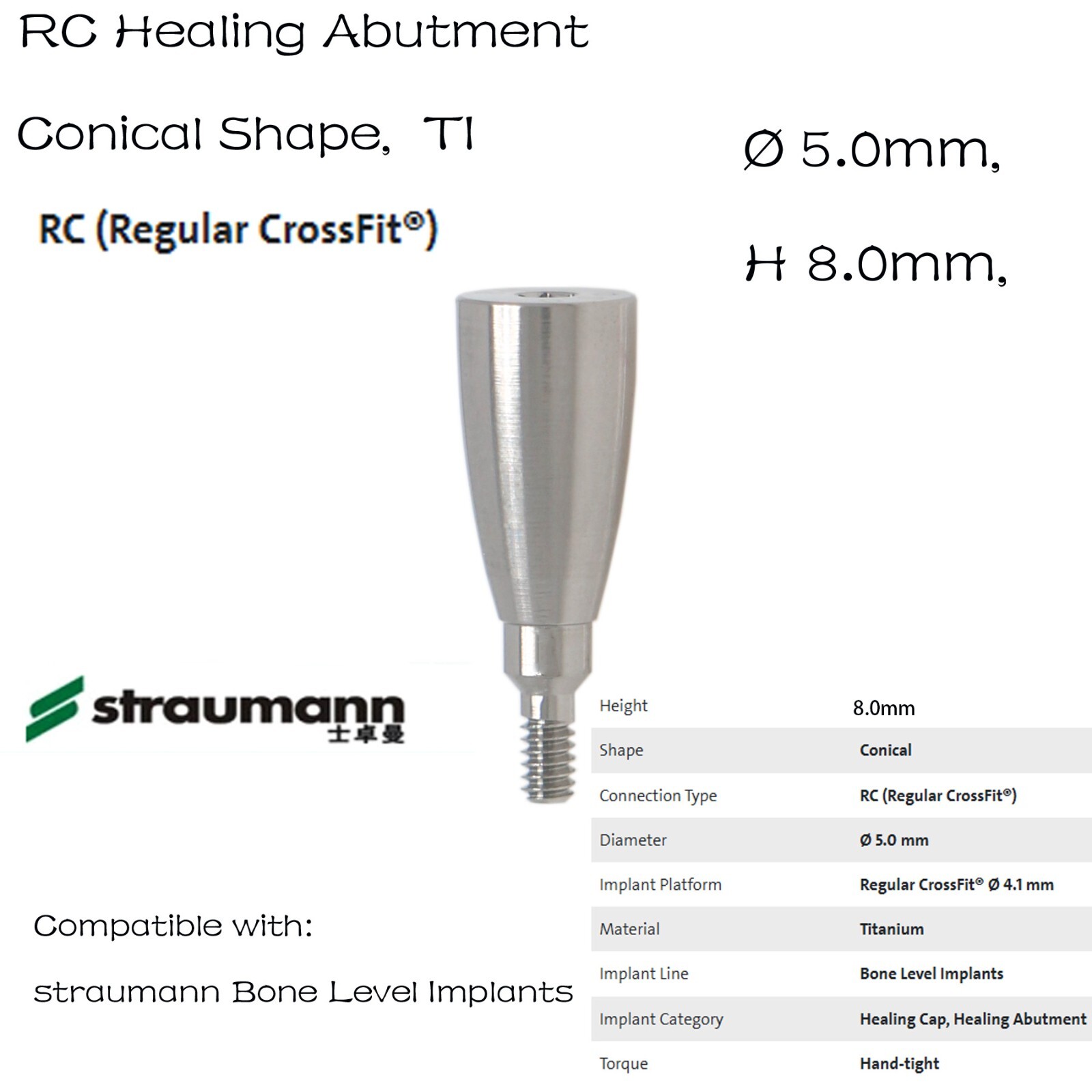 US Straumann RC Healing Abutment Healing Closure Fits ITI Bone Level Regular BLT