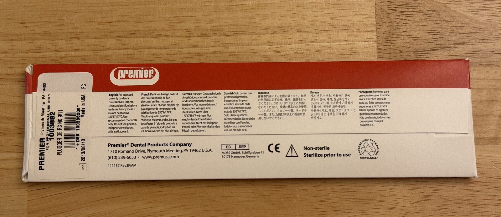 Premier Dental Plugger DI: RC NC 9/11 Premium Instrument 1003882