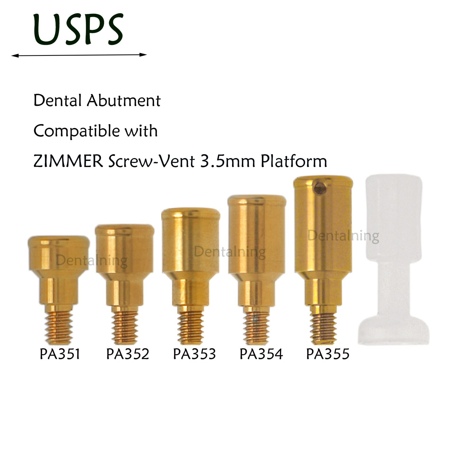 Zimmer Tapered Screw-Vent 3.5/4.5mm MIS Hex Implants compatible Locator Abutment