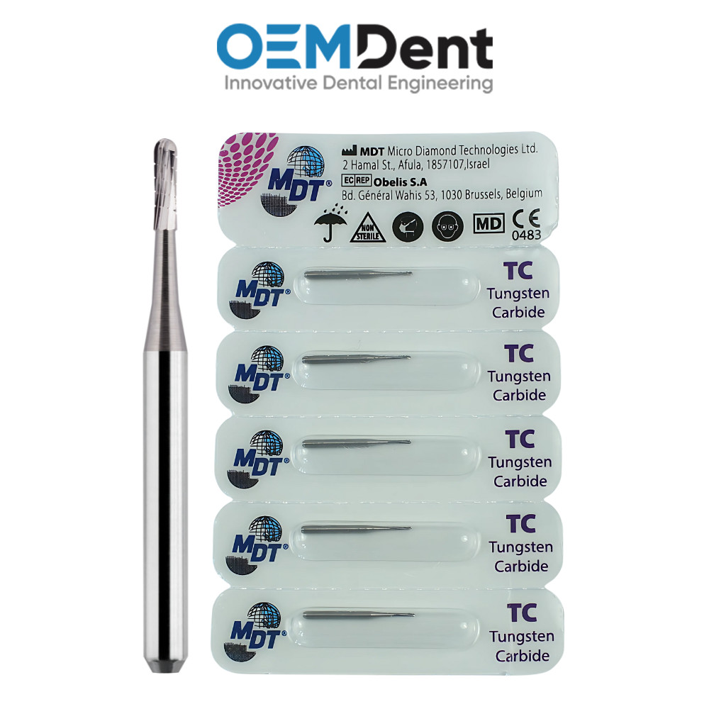 MDT Domed Fissure Cross Cut FG Carbide Burs Contour Tooth Surface L19.0mm
