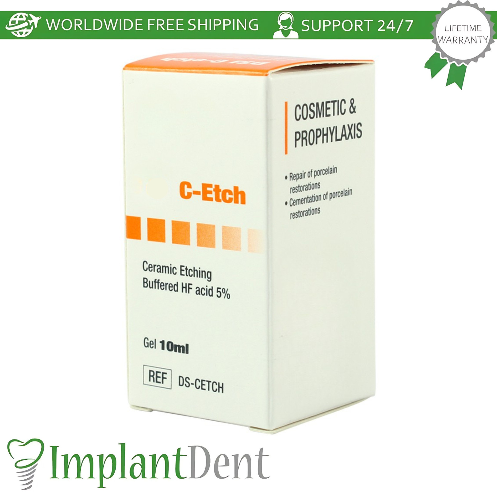 C-Etch Ceramic Etching BHF 5% 10ml Cementation & Repair Of Dental Porcelain