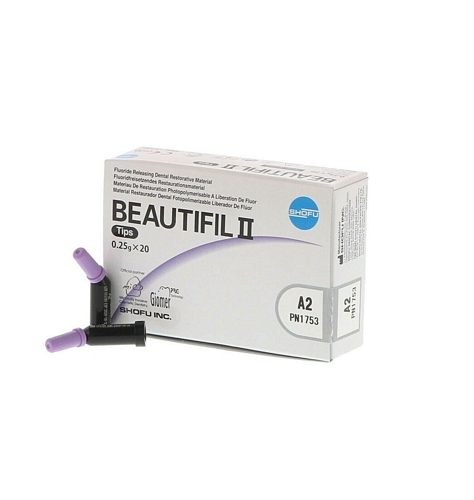 Beautifil II Fluoride Releasing Restorative Tips 20/Pk A1 1752 by SHOFU FRESH !!