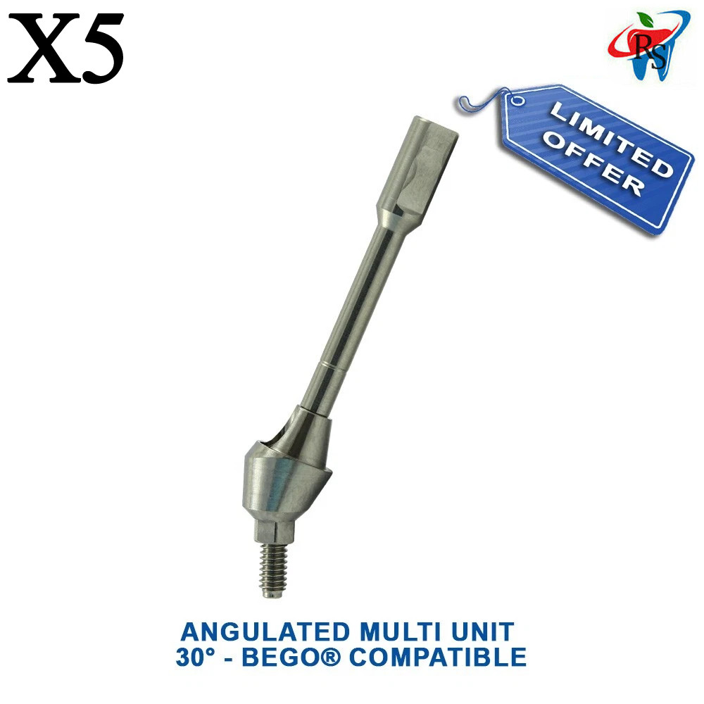 5pcs Dental BEGO Compatible Ø3.25/75 Angulated Multi Unit Abutment 30° – 57517