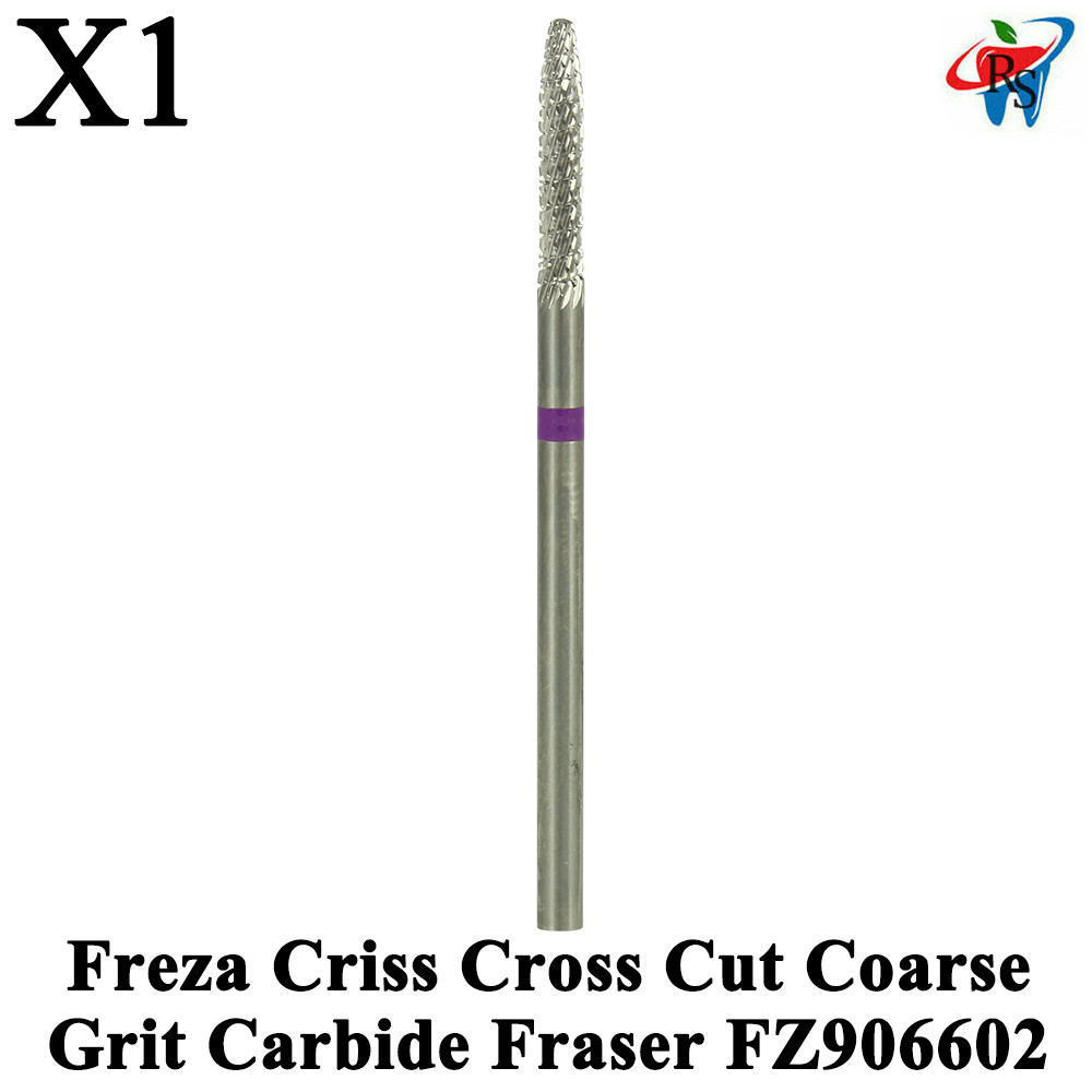 1pcs Dental Freza Cross Cut Ultra Coarse Grit Carbide Fraser FZ906602 Ø2.3mm Lab