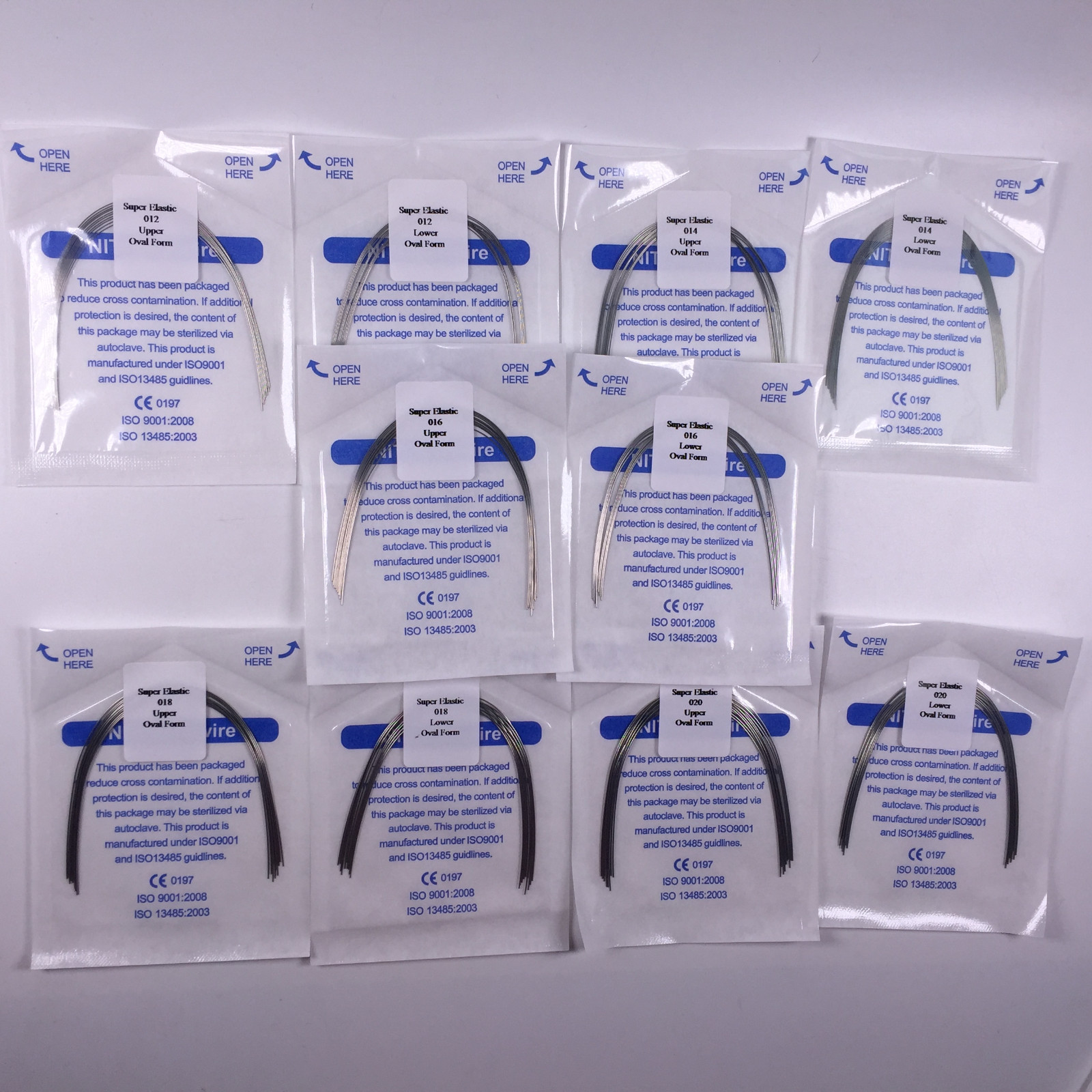Dental Niti Super Elastic Arch Wires Round Orthodontic Natural Oval Form 012-020