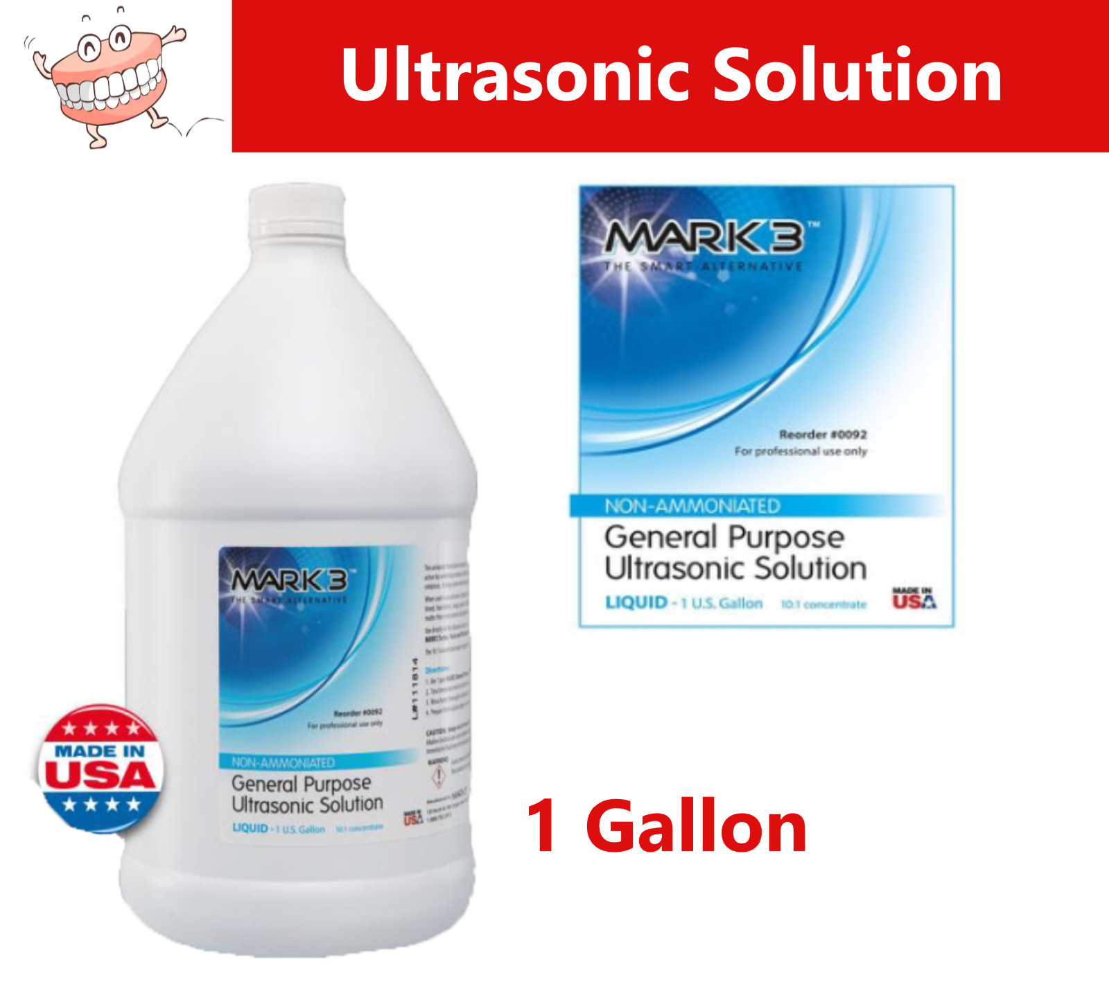 Dental General Purpose Ultrasonic Solution Cleaner – Non-Ammoniated, 1 Gallon