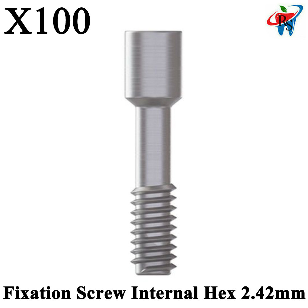 100x Dental Titanium Abut ment Fixation Screw Screws Internal Hex 2.42mm