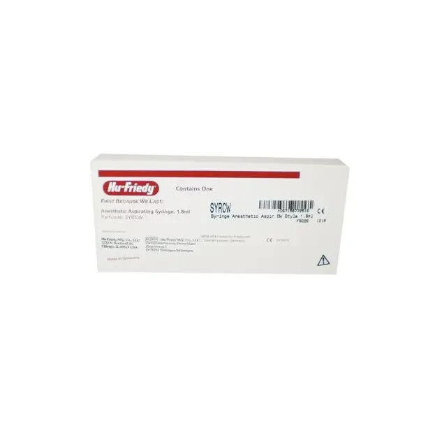 Hu-Friedy CW Style Dental Anesthetic Aspirating 1.8mL Syringe (SYRCW)