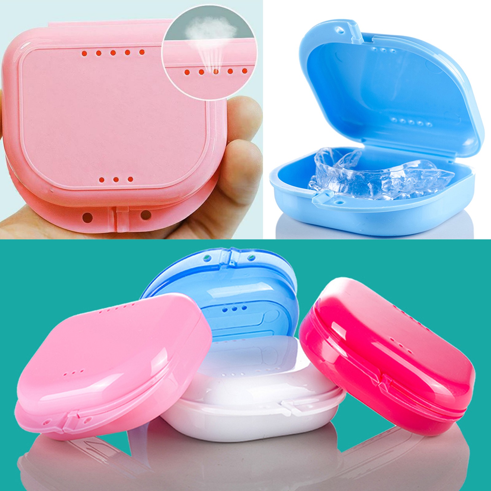 Up to 70 Dental Retainer Denture Storage Case Box Mouthguard Container Assorted