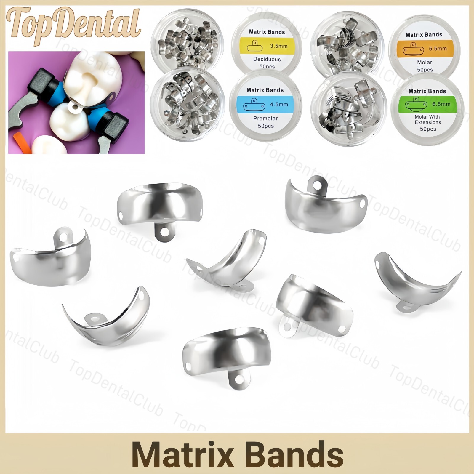 Dental Matrix Bands Ring Sectional Matrice Clamp Fit Garrison Palodent V3 System