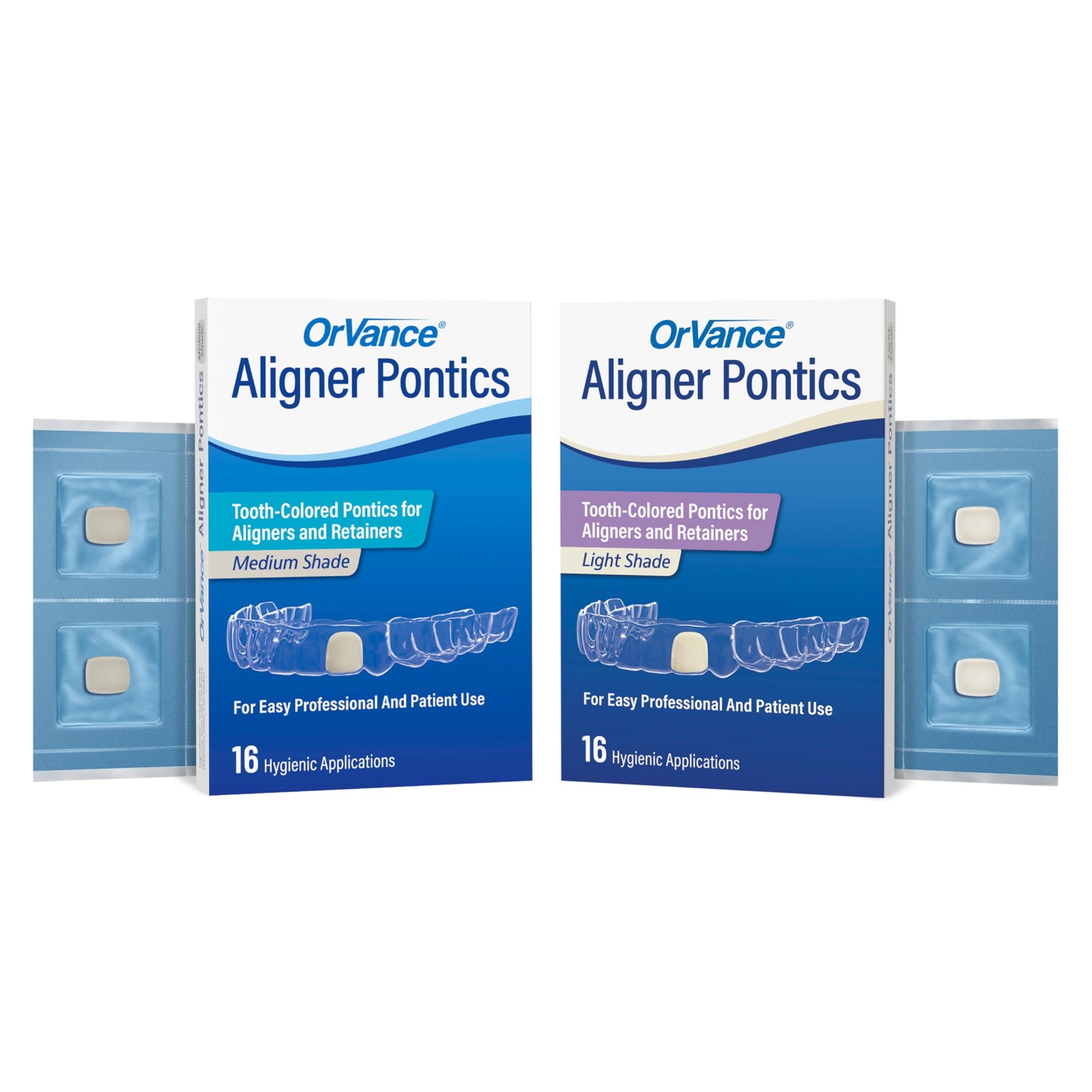 OrVance Aligner Pontics – Original 16 Count (Pack of 1), Medium Shade
