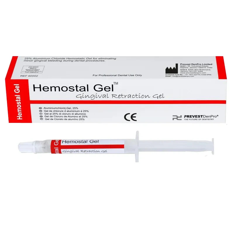 Dental HEMOSTAL GEL a Hemostatic Gel to stop minor gingival bleeding 3g Syr
