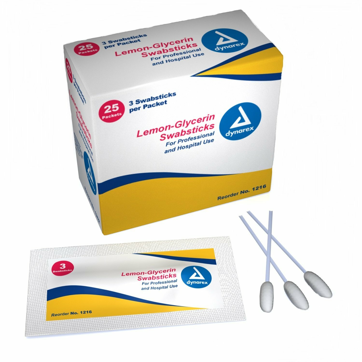 Lemon-Glycerin Swabsticks 25 packets/Box 1216 Exp:01/2026 (1 Box)