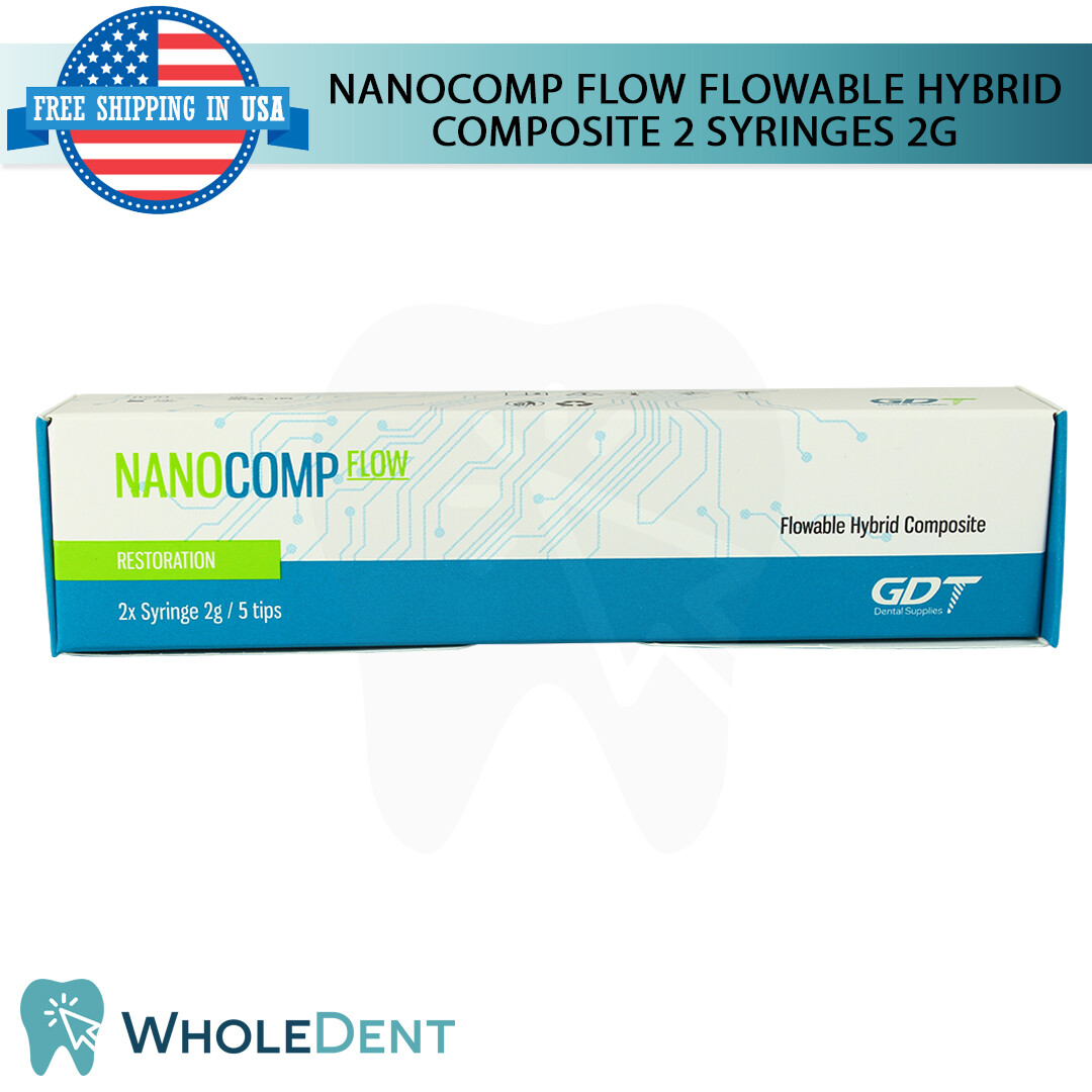 NanoComp Flow Hybrid Composite Dental Filling Syringes Restoration Shades
