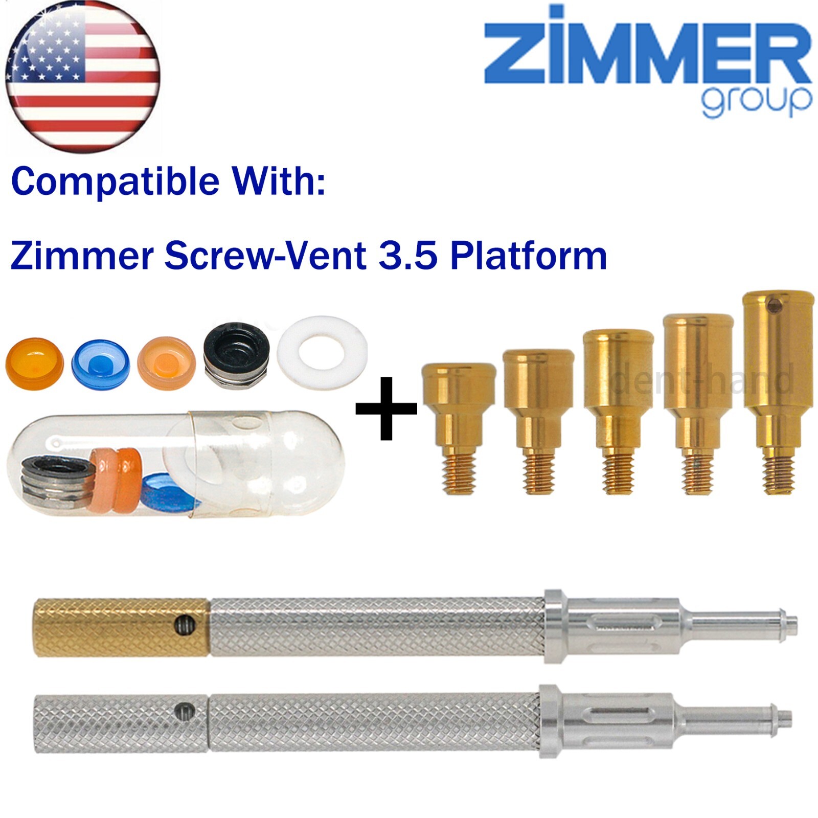US Dental Zimmer Locator Abutment PA Dia=3.5mm 1-5mm Implant Retention Caps Tool