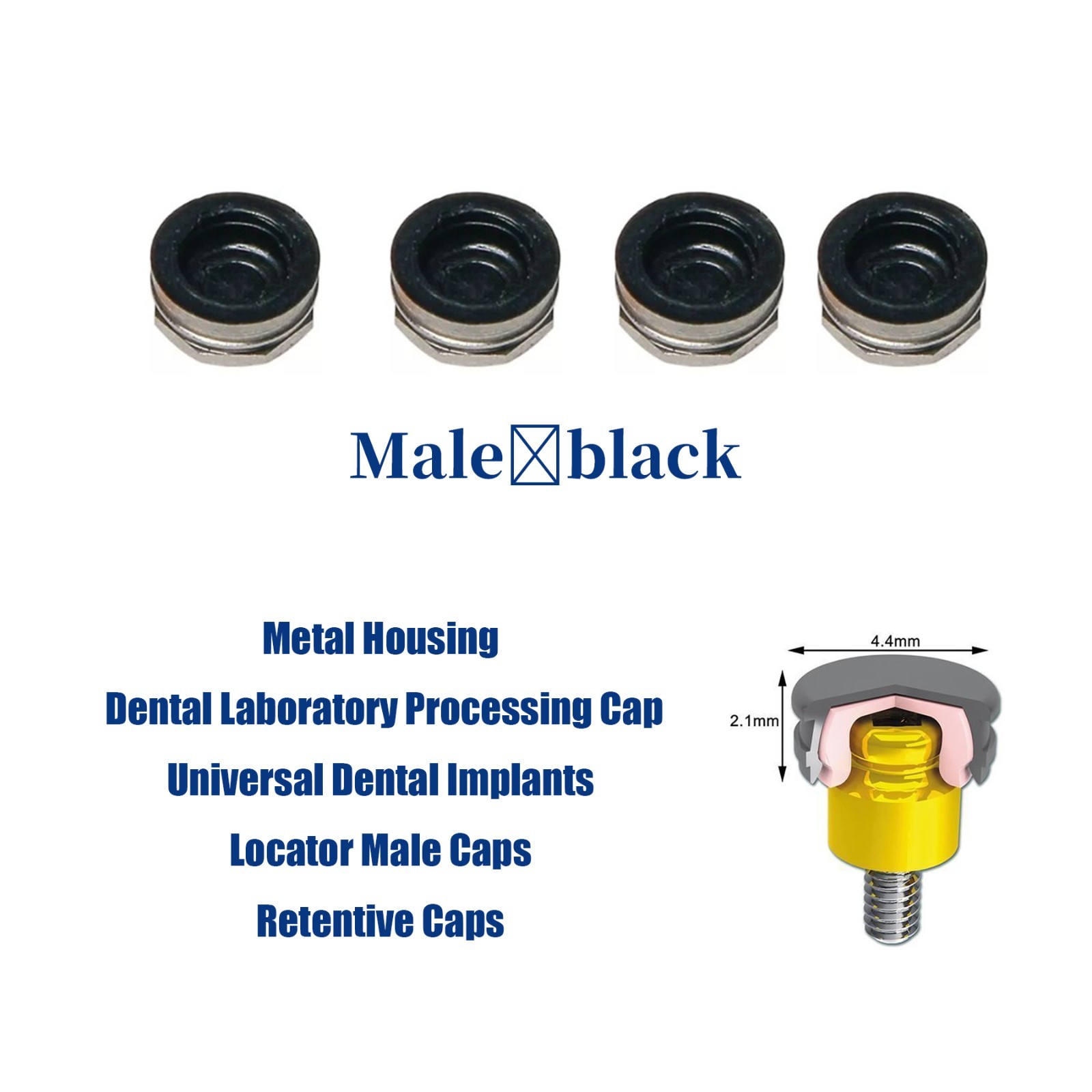 US Implant L0cator Dental Zimmer PA 3.5mm Abutments + PEEK Caps Tool 1-5mm Set