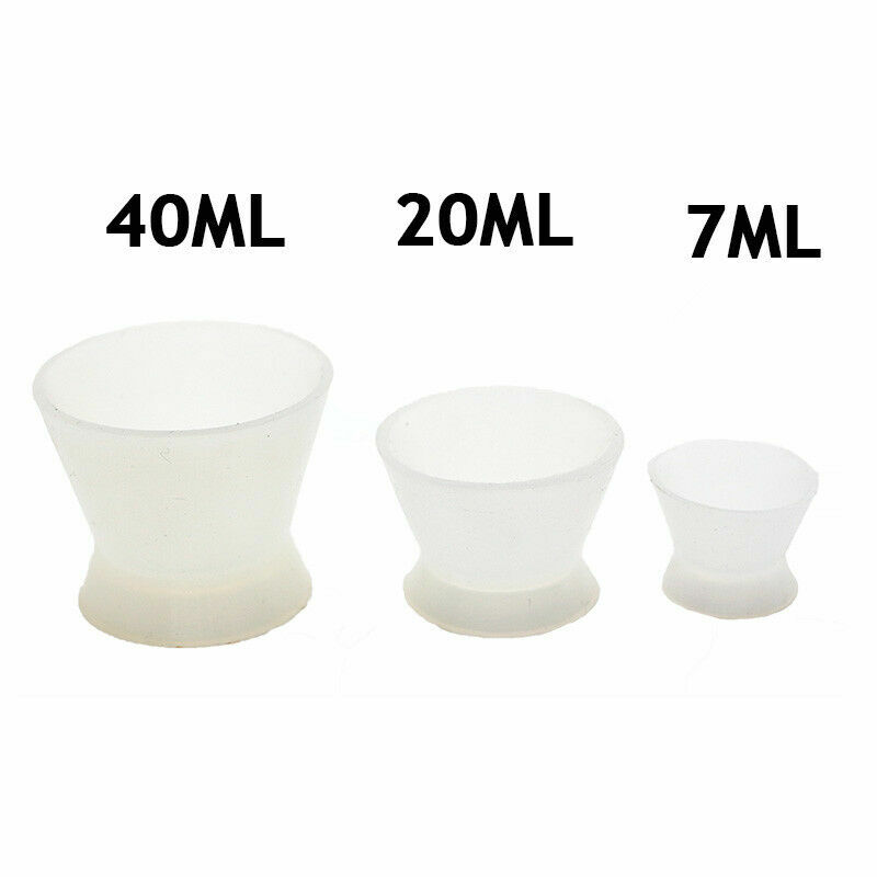 10×DENTAL FLEXIBLE SILICONE DAPPEN BOWL DISH MIXING CUP WHITE 7ML SALE bomaoer
