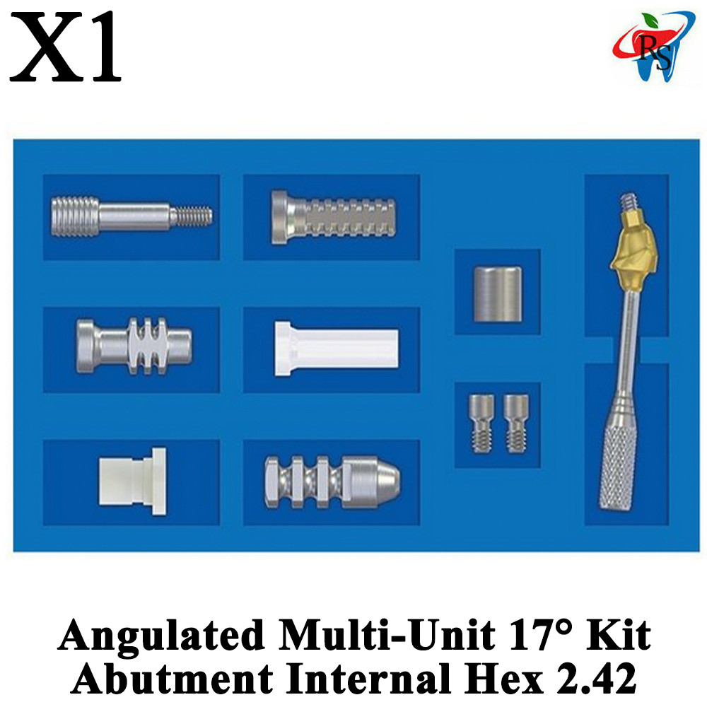 Dental Premium Angulated Multi Unit Kit 17° Abutment Internal Hex 2.42 Kit