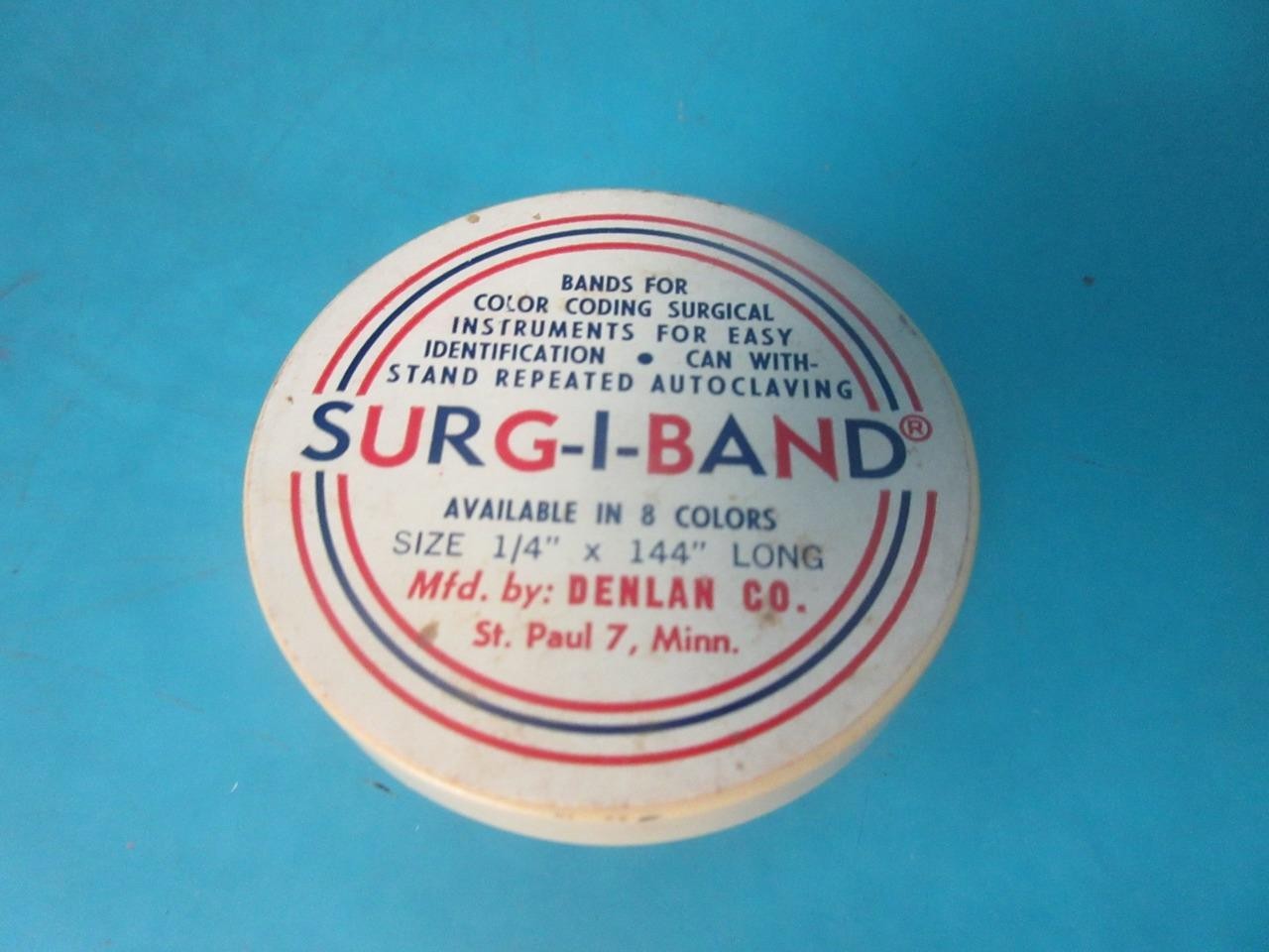 SURG-I-BAND SURGICAL INSTRUMENT COLOR ID MARKING BLUE SIZE 1/4″X144″ DENLAN RARE