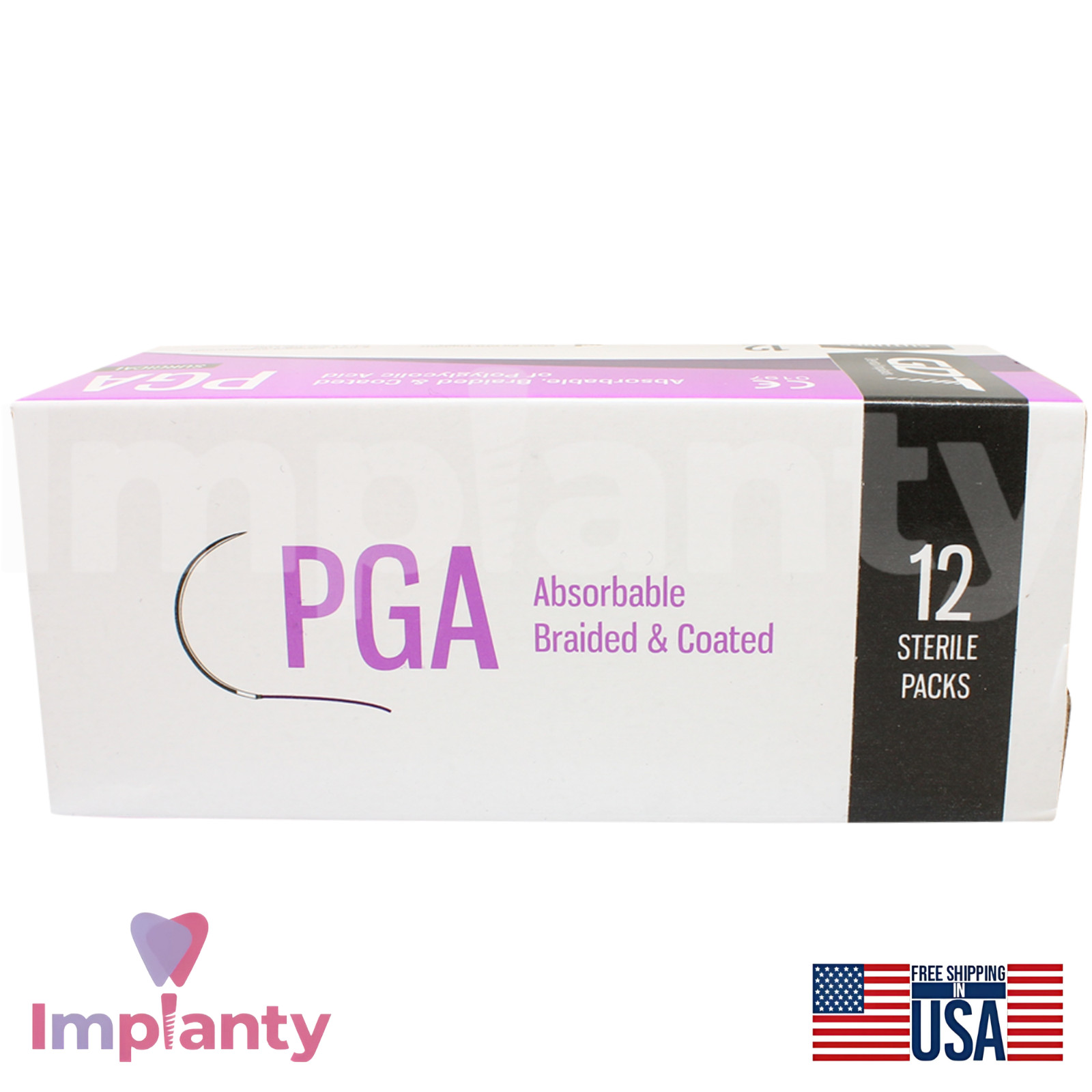GDT Dental Thread SteriIe Individual Packs 12pcs 3/8 Circle 20.0mm Reverse