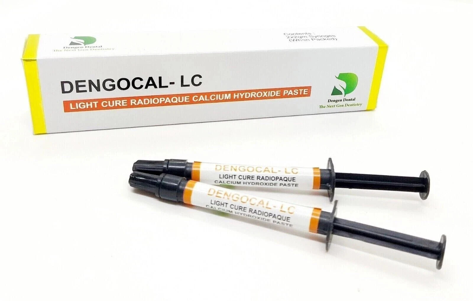 Dengen Dental Dengocal LC Light Cure Calcium Hydroxide 2*2gm (Free & Fast Ship)