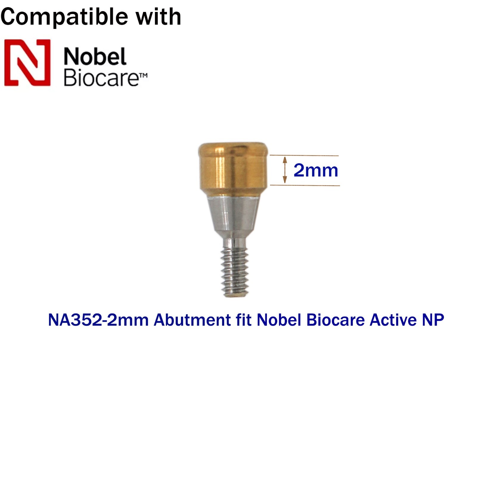 Dental Nobel Biocare Active Locator Abutment NP/RP Conical Titanium 1-5mm Height