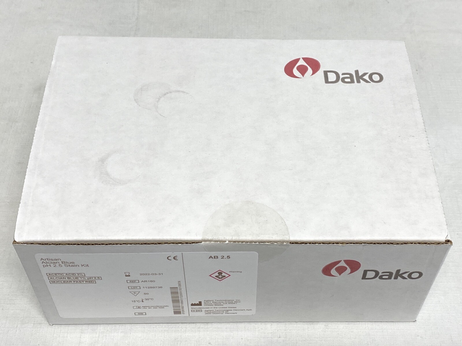 (50) AGILENT Dako Artisan Alcian Blue pH 2.5 Histological Stain Kit AR16092-2