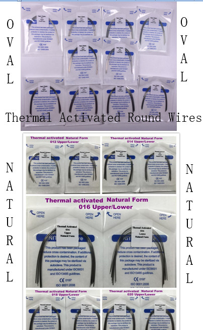 Dental Oval Natural Thermal Activated Niti Arch Wires Round Wire 012-020 10/bag