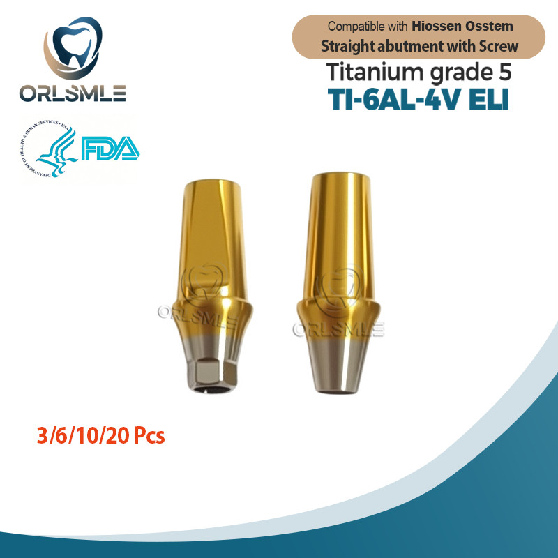 Dental Titanium Straight abutment fits Osstem Hiossen Mini Regular 3-20Pcs