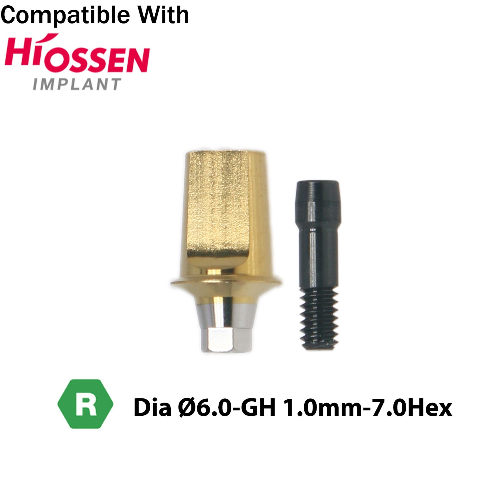 Titanium Straight Abutment Compatible with Osstem Hiossen TS Regular DIO UFII R