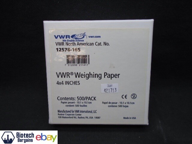 VWR Weighing Paper Lightweight 4 x 4in Square Pack of 500 Pieces 12578-165