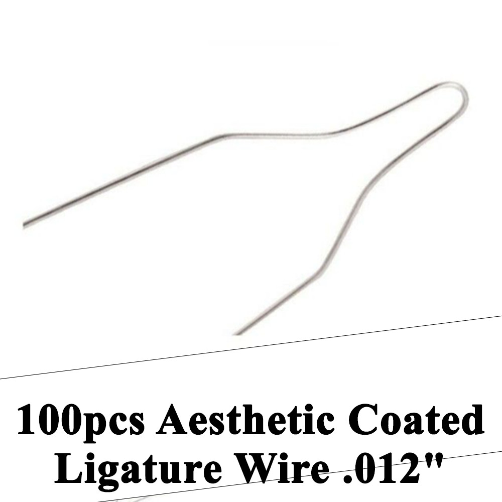 100pcs Dental Aesthetic Coated Ligature Wire .012″ Orthodontics Stainless Steel