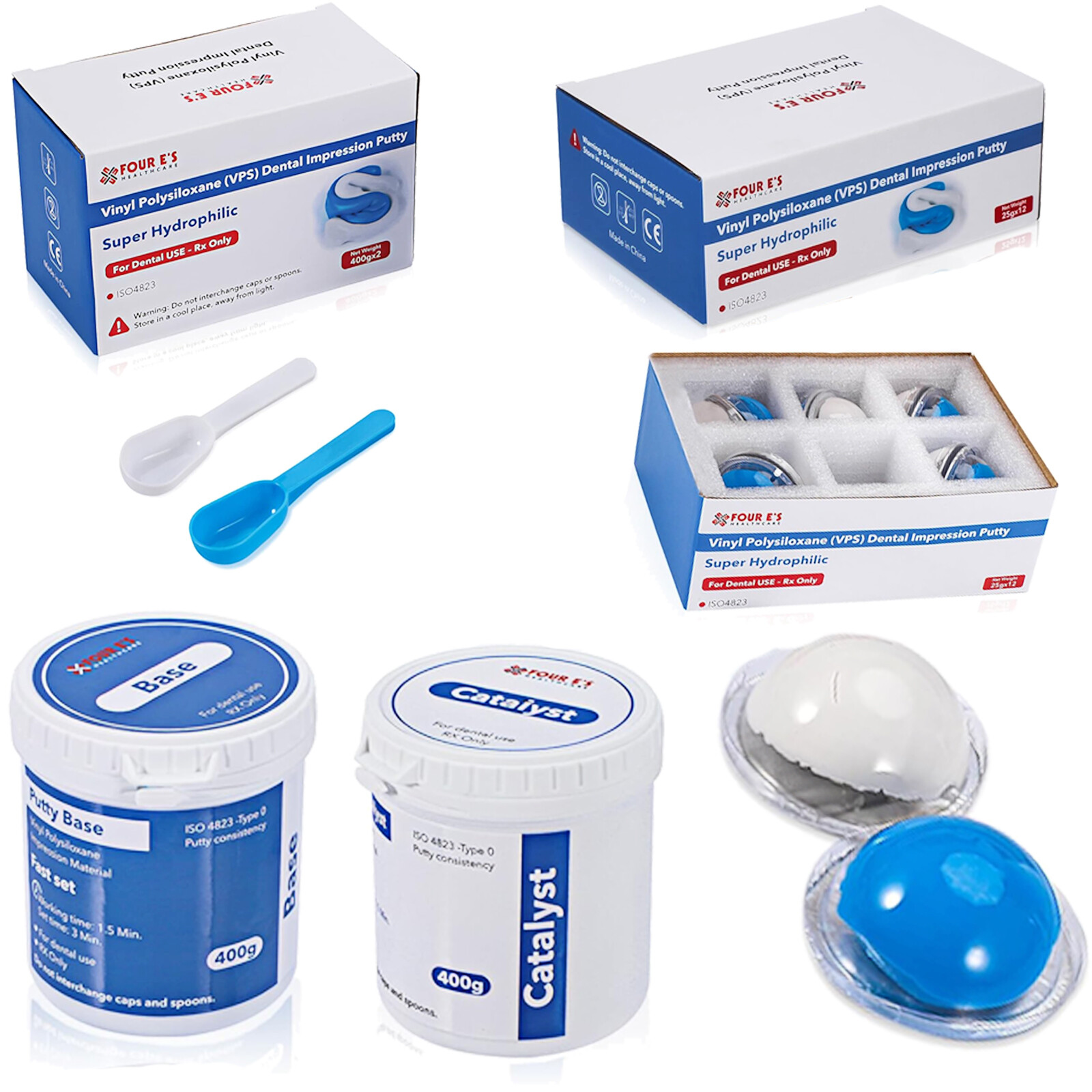 New Dental Impression Putty Fast Set 800g VPS Putty (400g Base & 400g Catalyst)