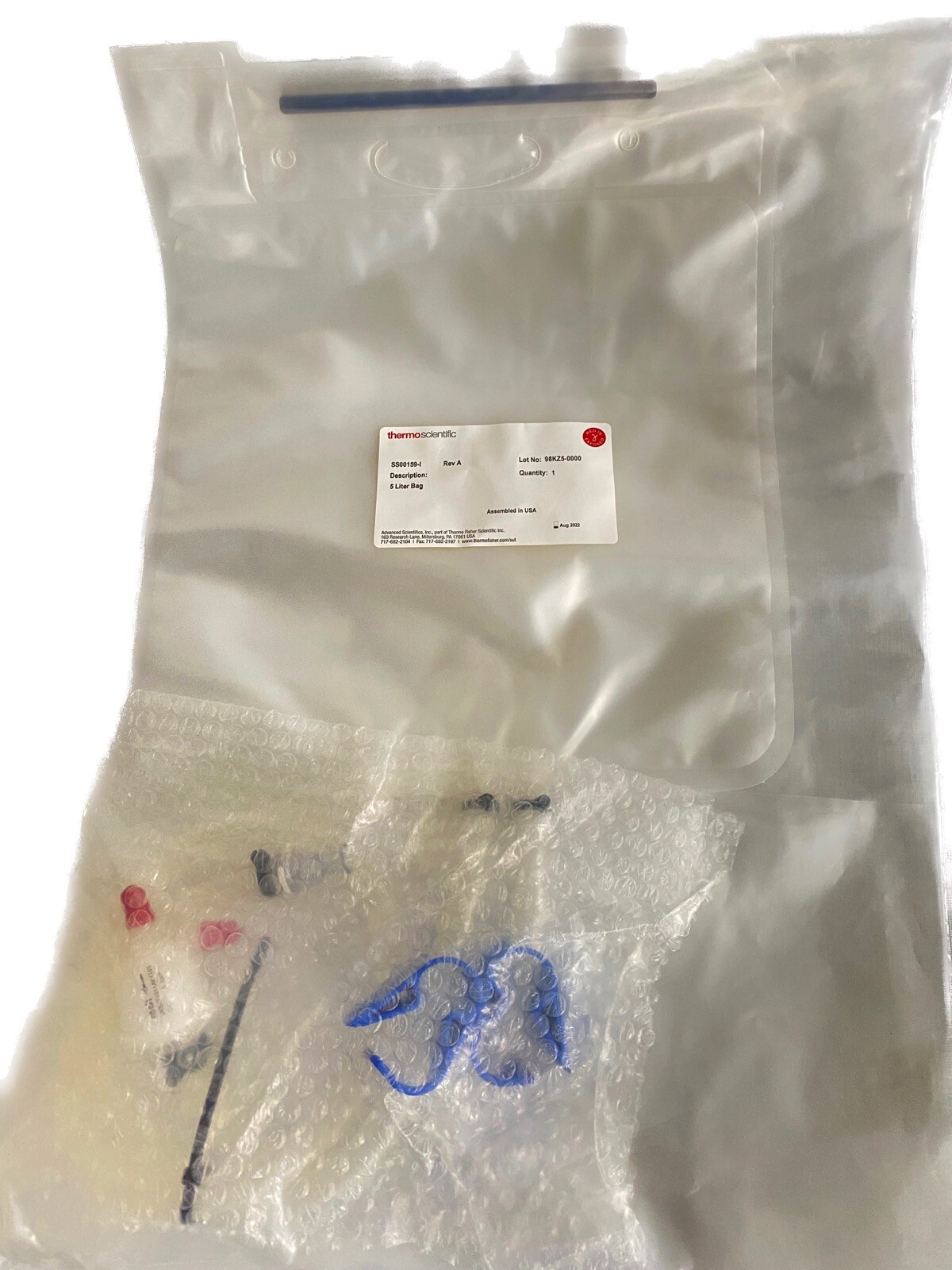 THERMO SCIENTIFIC 5L 2D BioProcess Bag Container 3-Ports Filter SS00159-I