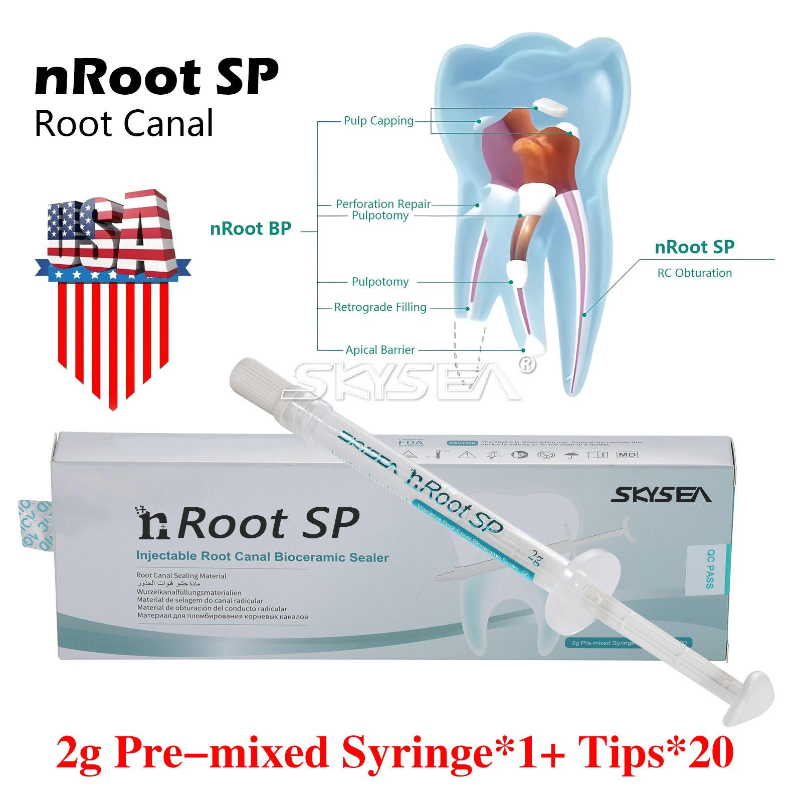 nRoot SP Dental Bioceramic Root Canal Sealing Composite Fill Material 2 g/pcs