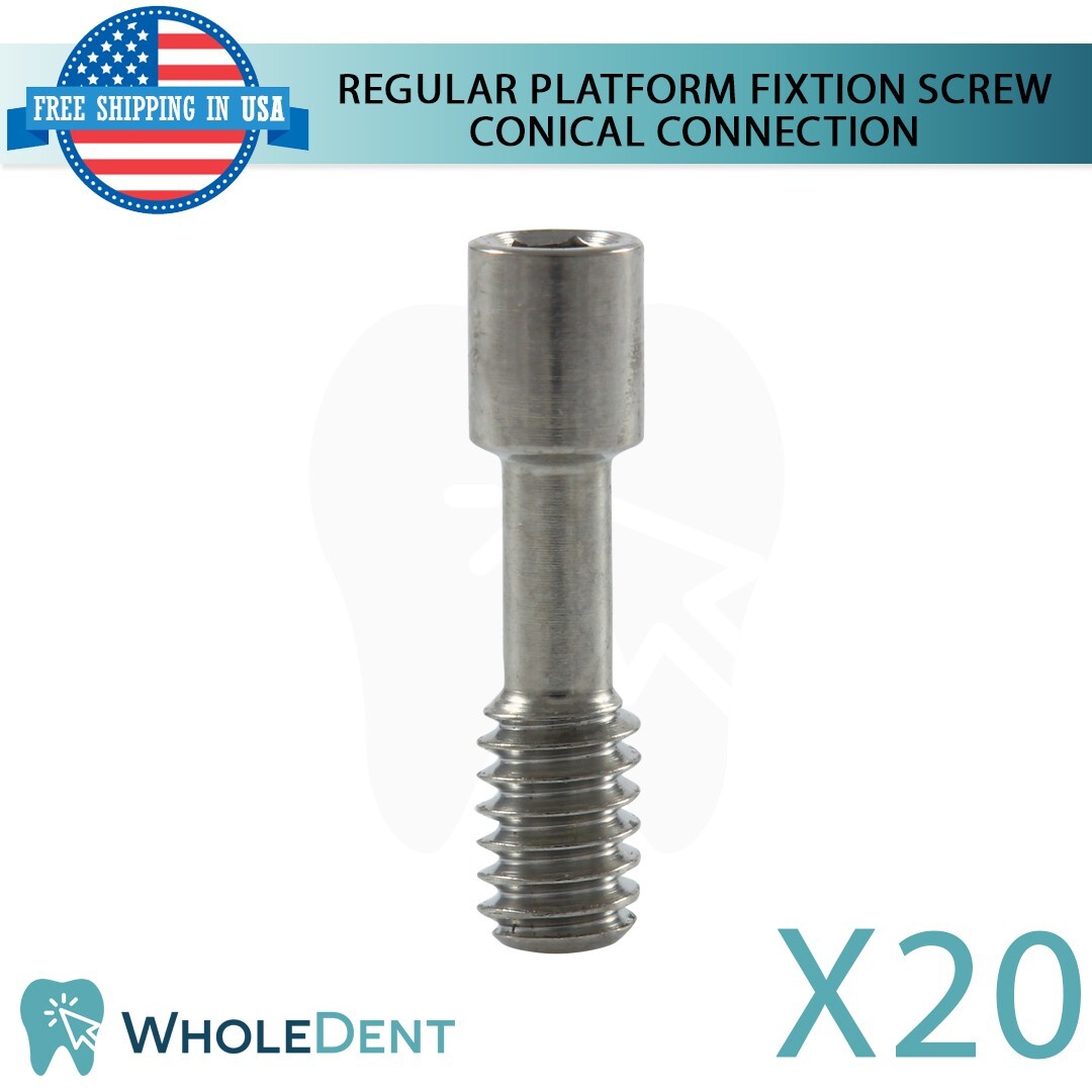 20x Dental Titanium Fixation Screw RP Conical 2.65mm Hex Regular Platform