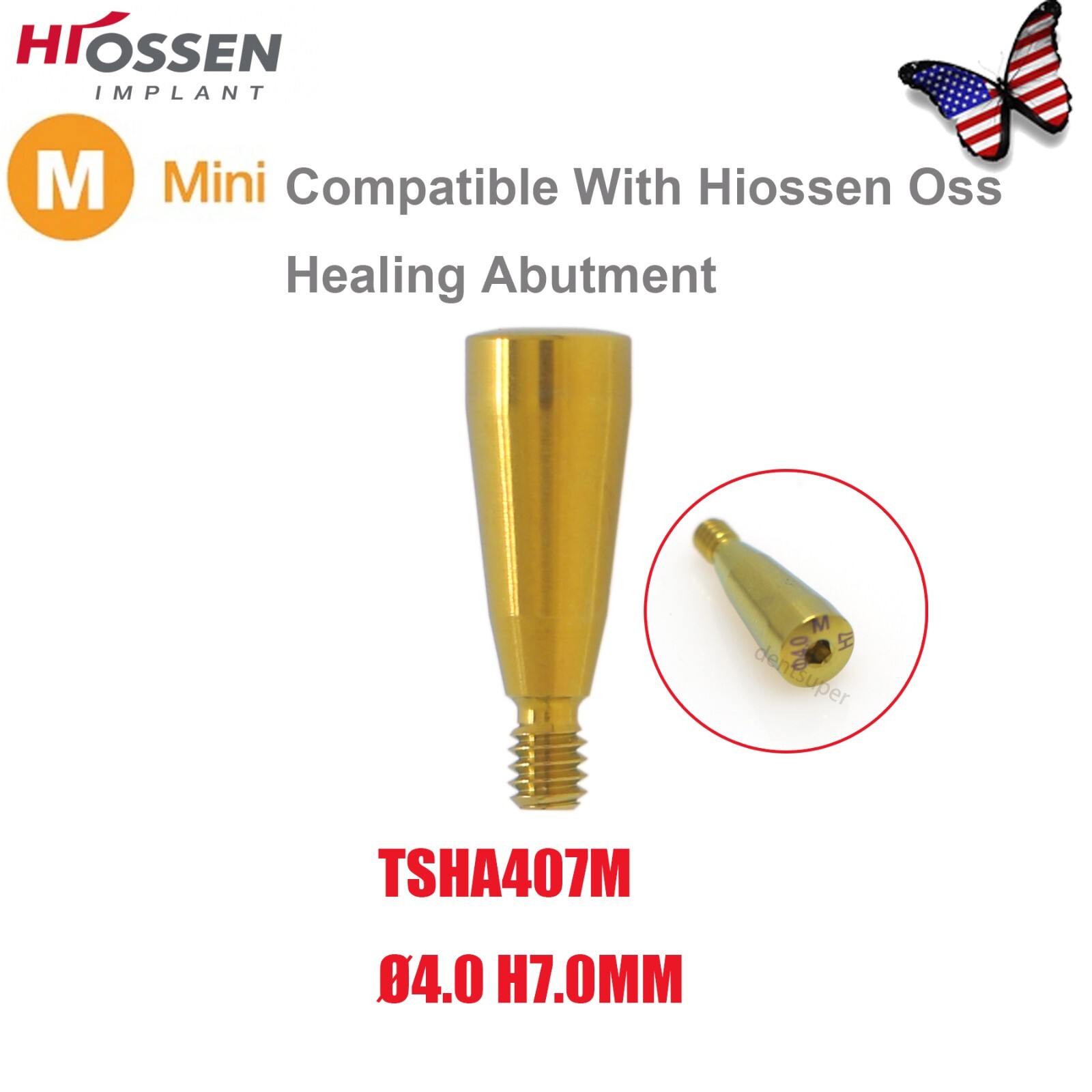 US Dental Mini Healing Abutment Cap & Cover Screw Fits Osstem Hiossen Implant