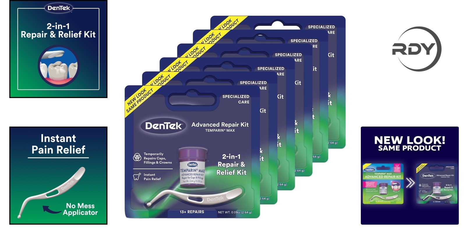 Quick Relief Temparin Max Repair Kit – 13+ Dental Repairs, 2.64g Pack