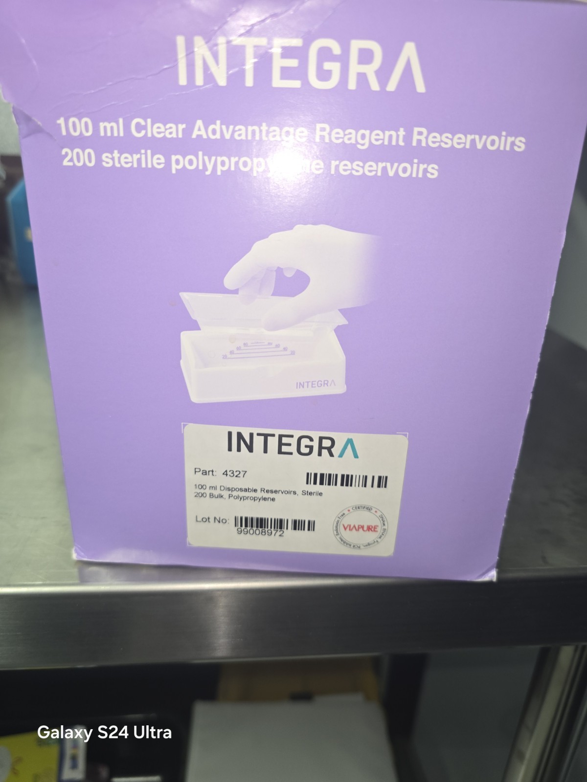 INTEGRA 4327 Clear Advantage 100 mL Sterile Polypropylene Reagent Reservoirs