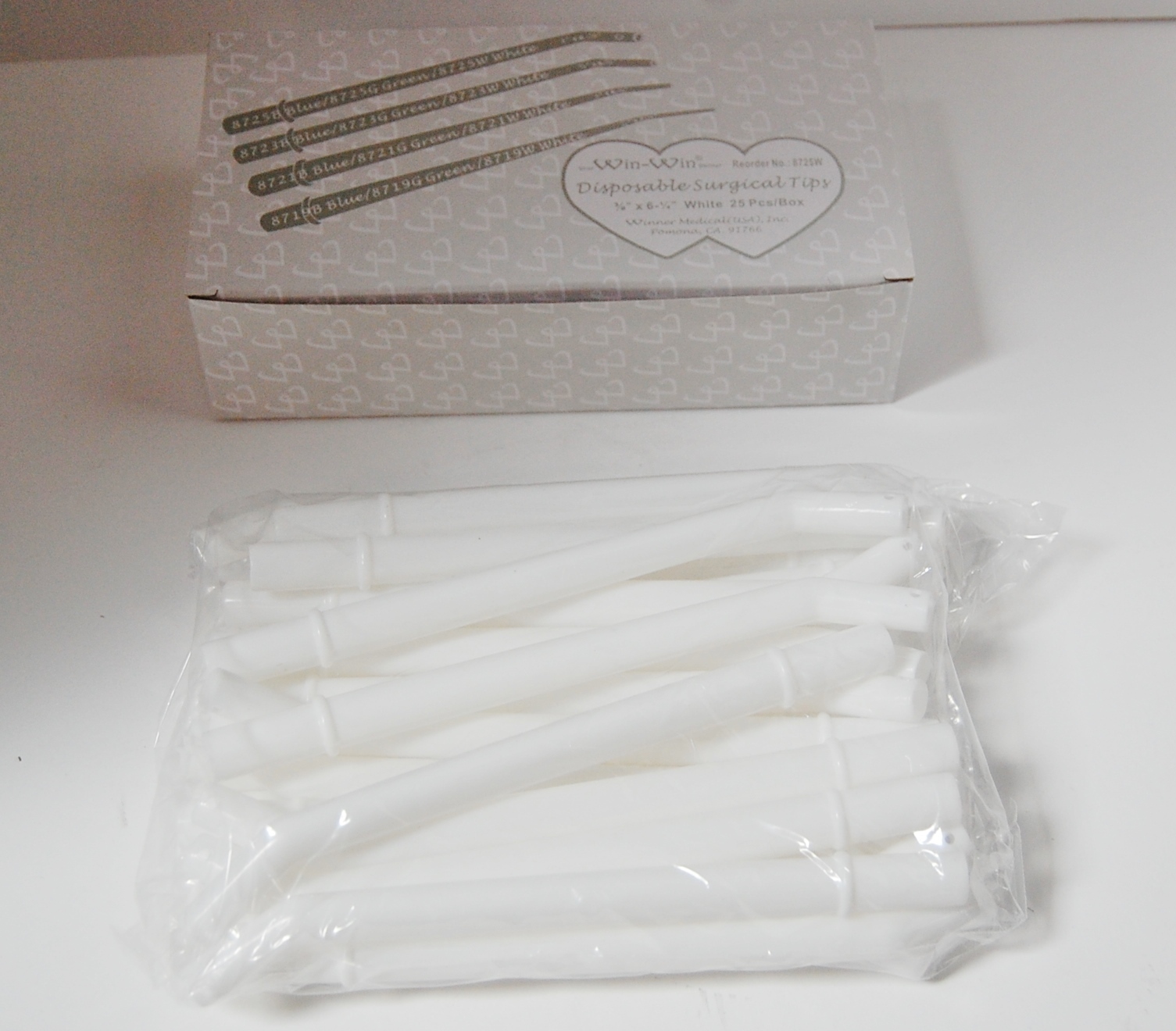 Winner WHITE 3/8 x 6-1/4 Dental Disposable Surgical Tips 250 Count