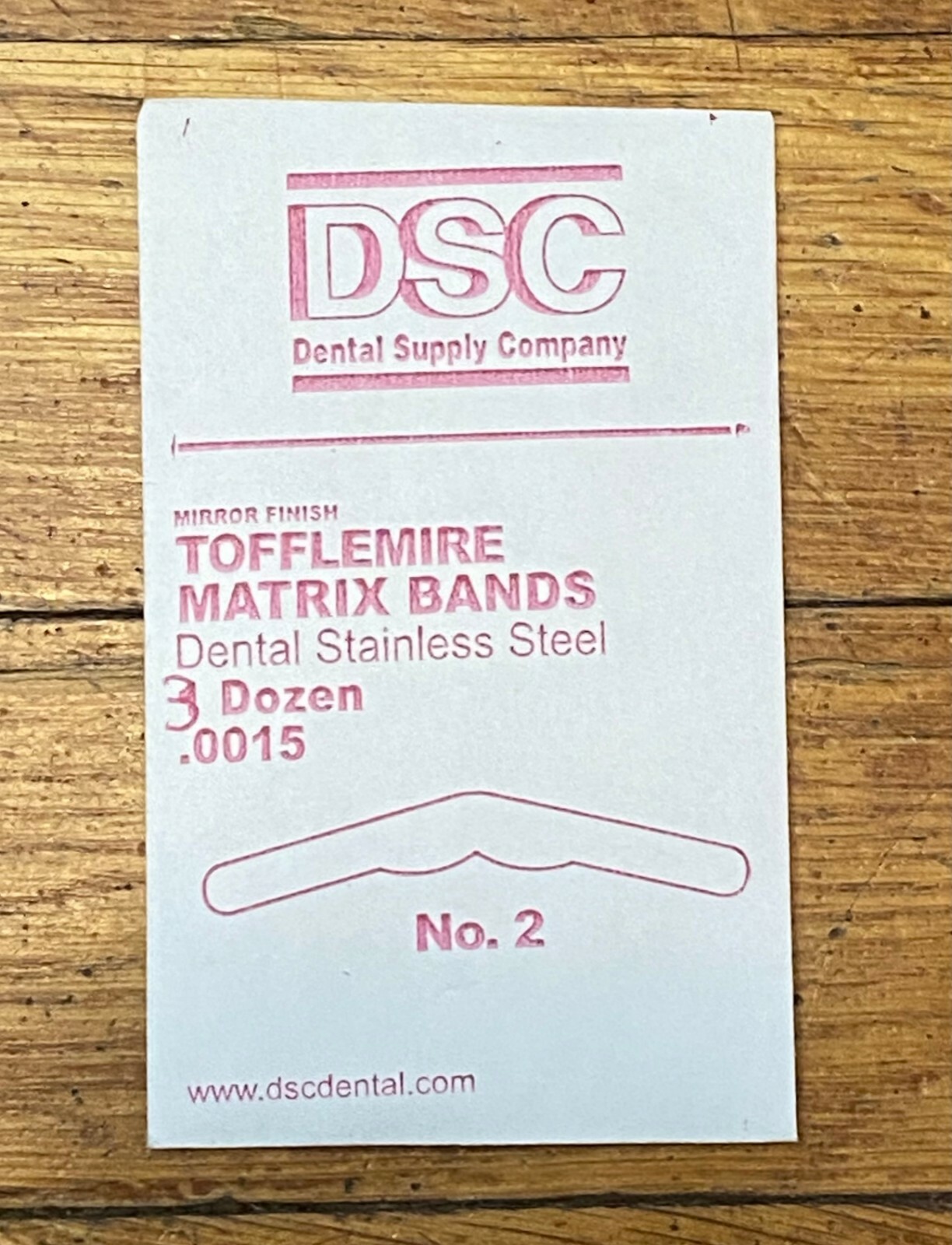 #2 Adult Matrix Bands ONLY Tofflemire size .0015″ Authentic Tofflemire 36 pieces