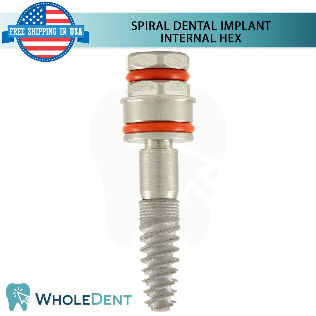 5x Dental Spiral Instrument Tool Int Hex 2.42mm Titanium Sterile Anodized