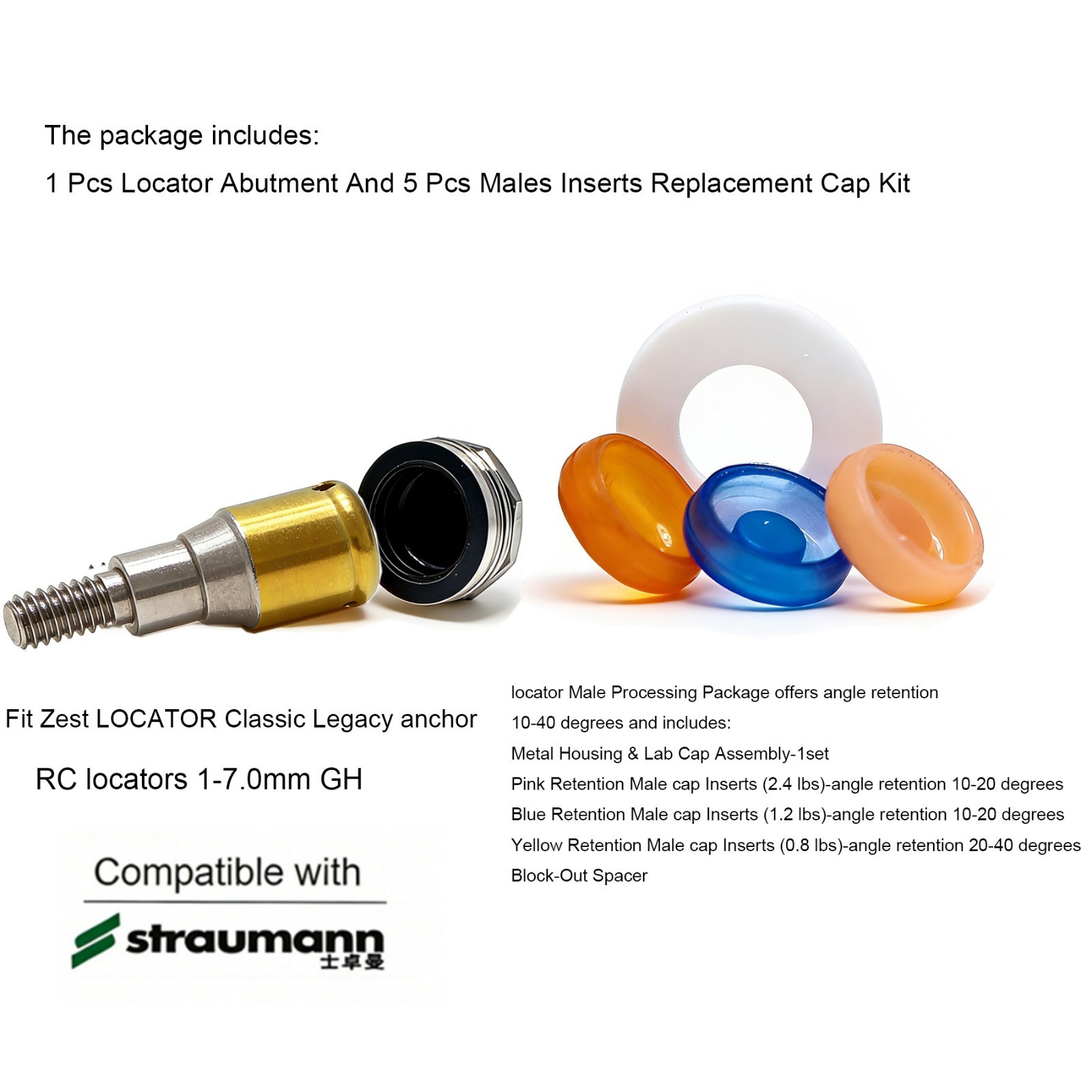 Dental Overdenture Abutment fit ZEST Locator ITI Straumann BL/BLT Ø4.1/4.8mm RC