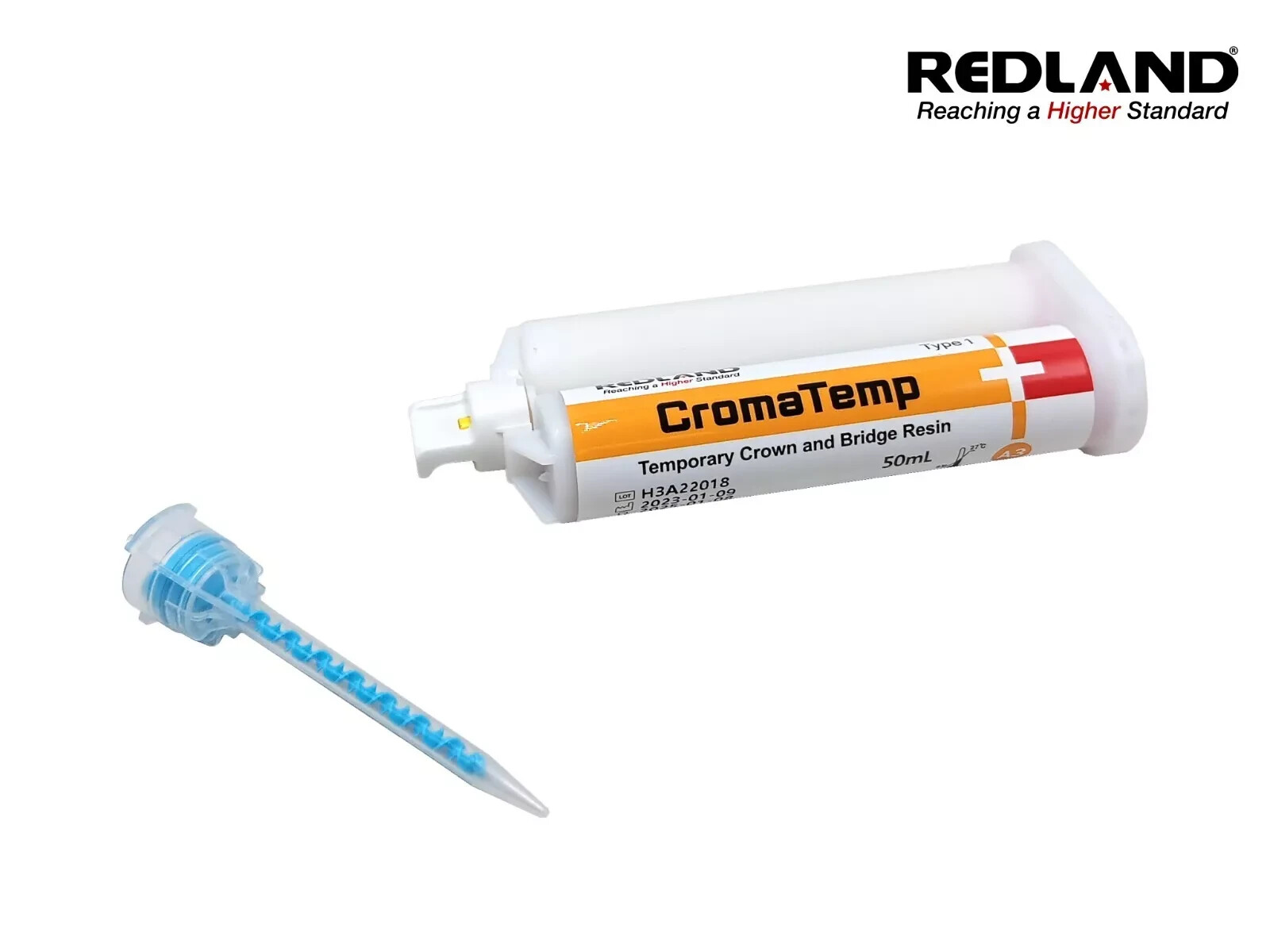 REDLAND CromaTemp 1:1 Temporary Crown & Bridge Resin 50mL + Tips (All Shade)