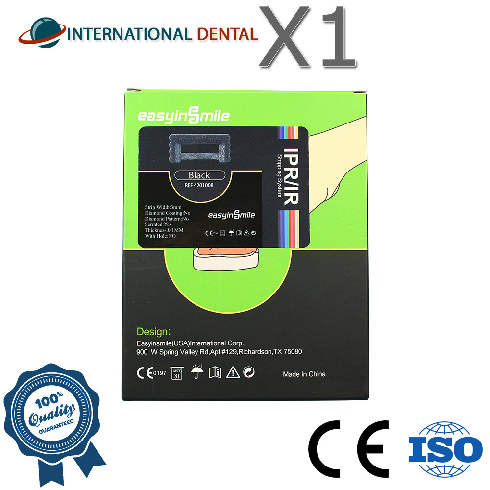 Dental Orthodontic EasyinSmile Black Serrated IPR Strips Set 10pcs 3mm Width