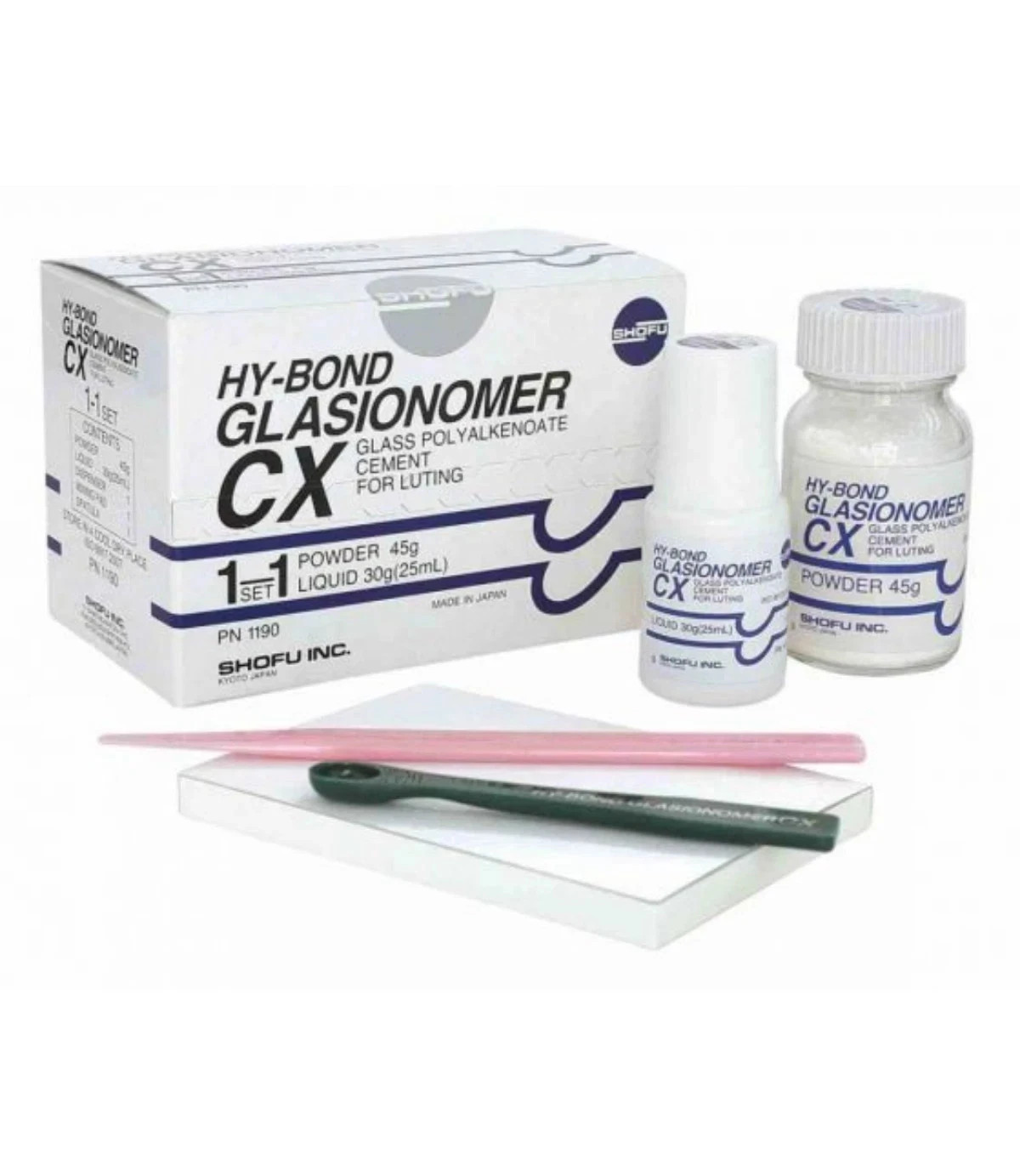 CX Luting Glass Cement Luting Pow 45g Liq 30g Shofu Hy Bond GlasIonomer FAST FS