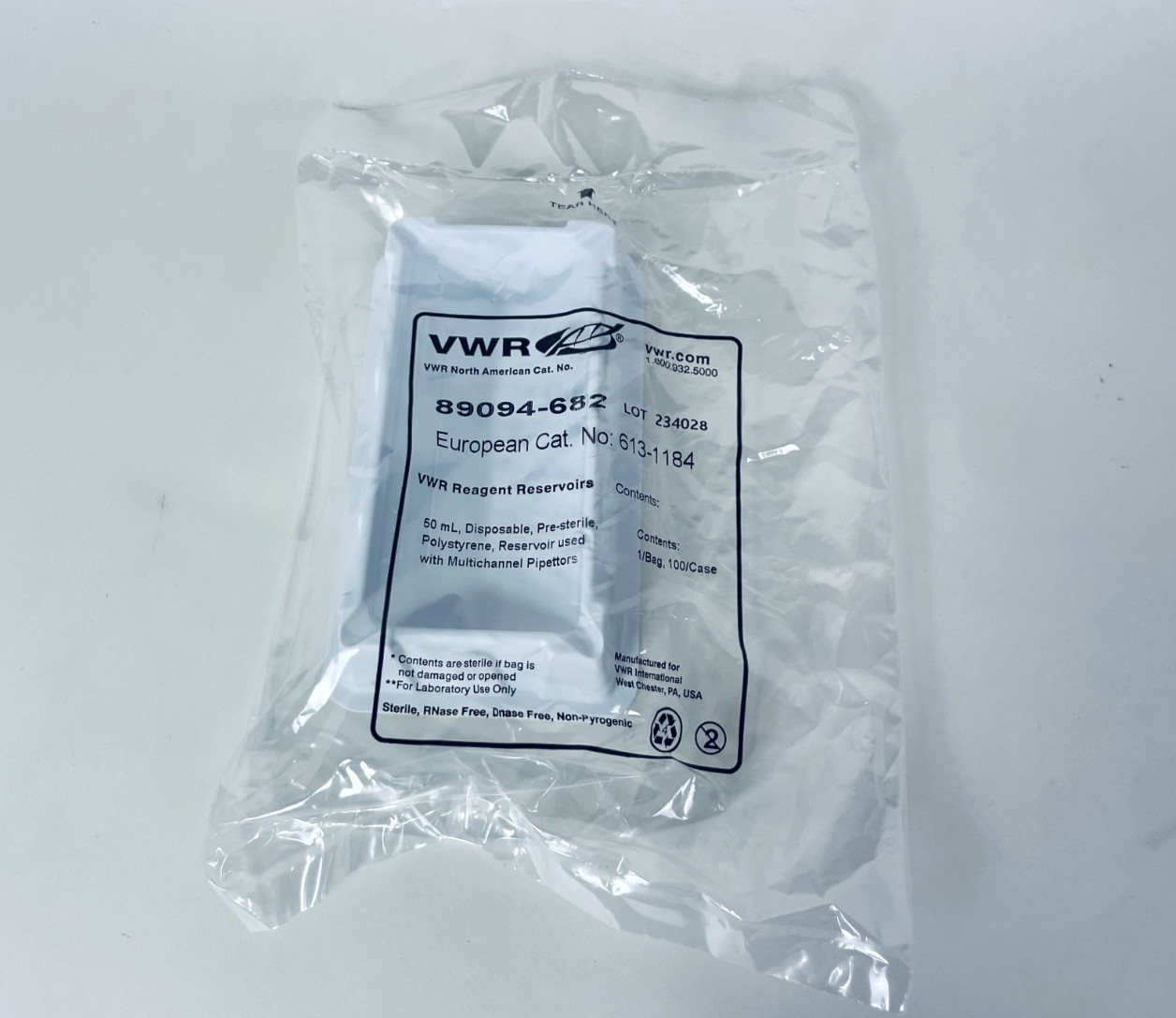 VWR Reagent Reservoir 50mL Disposable PreSterile PS Single 1/PK 89094-682