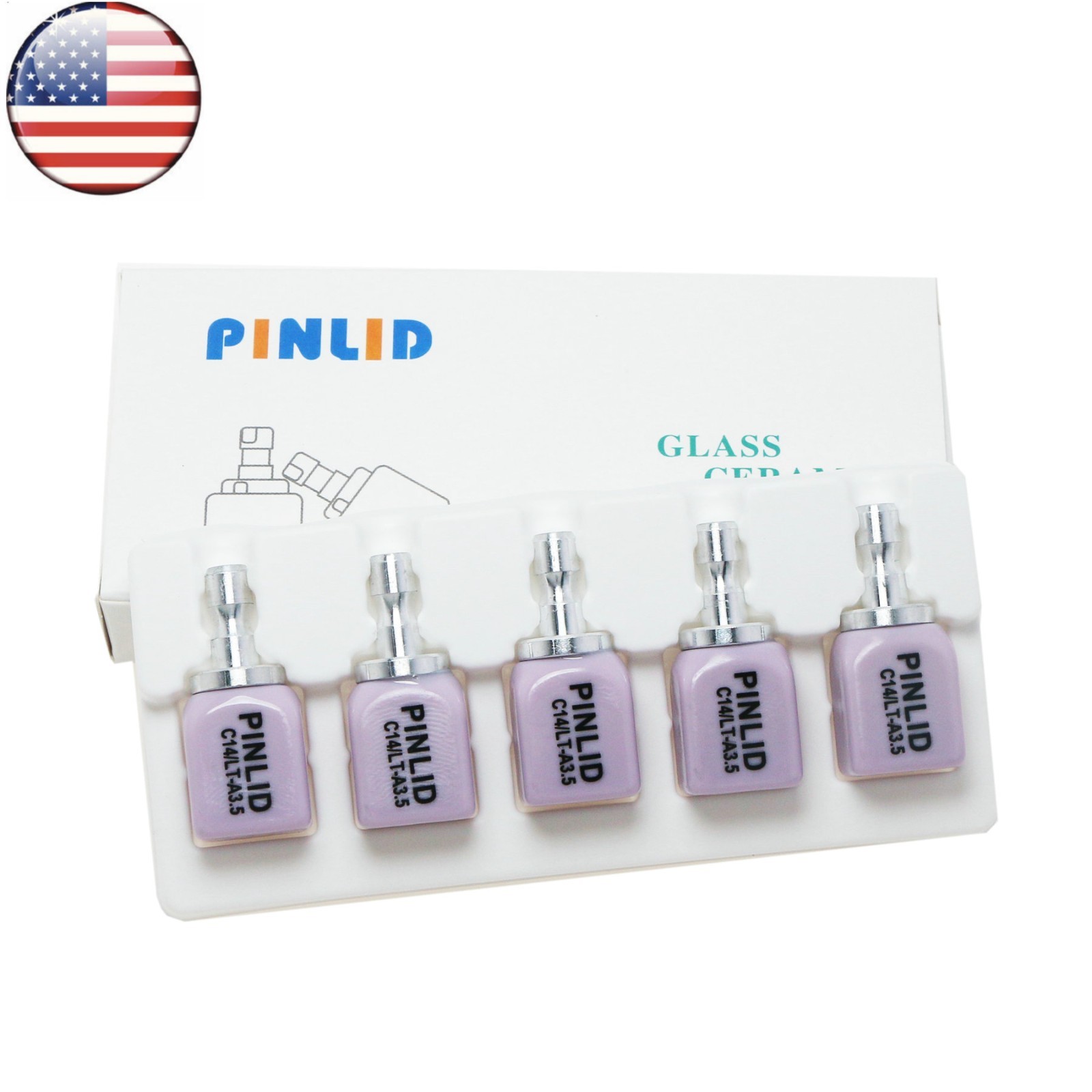 US Dental C14 CAD Glass Ceramic Blocks Lithium Disilicate Blocks E. Max LT A3.5