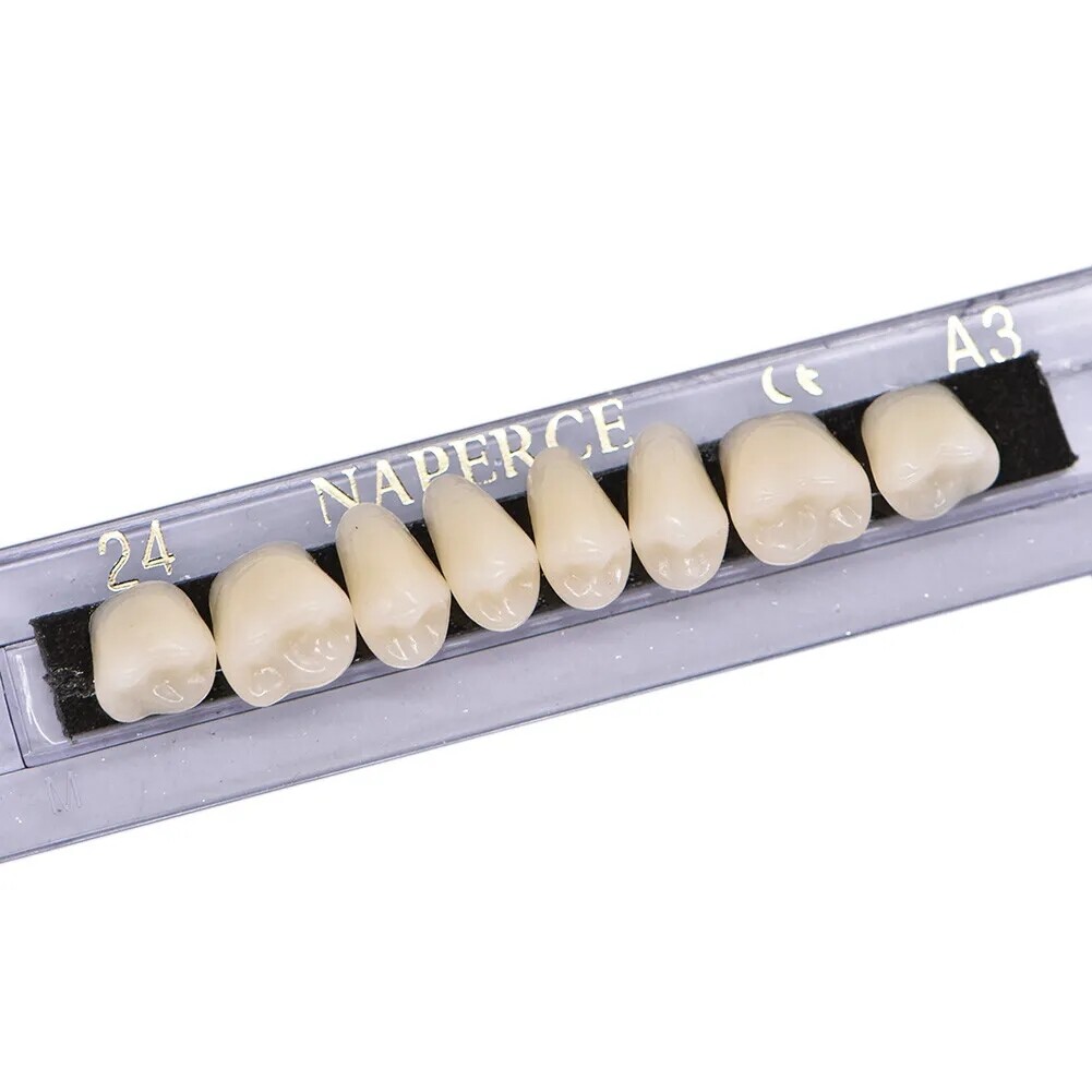 168Pcs Dental Acrylic Resin Denture 24# Shade A3 Full Upper Lower False Teeth